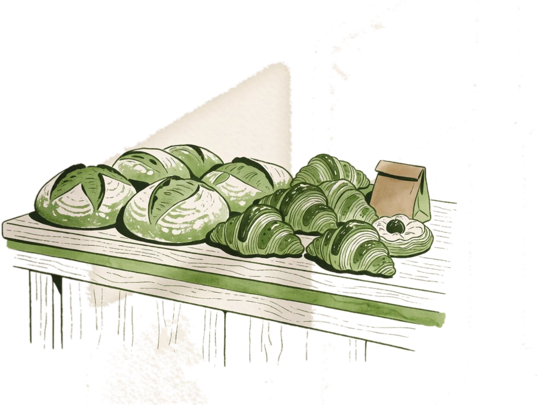 Handgetekende illustratie voor bakkers