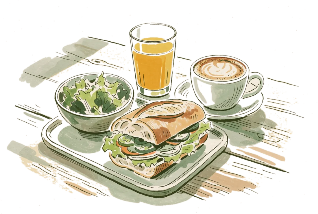 Handgetekende illustratie voor lunchrooms