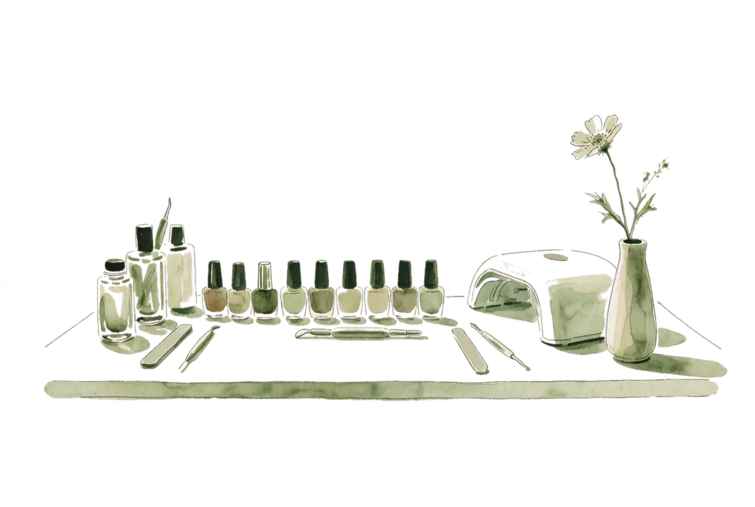 Handgetekende illustratie voor nagelstudios