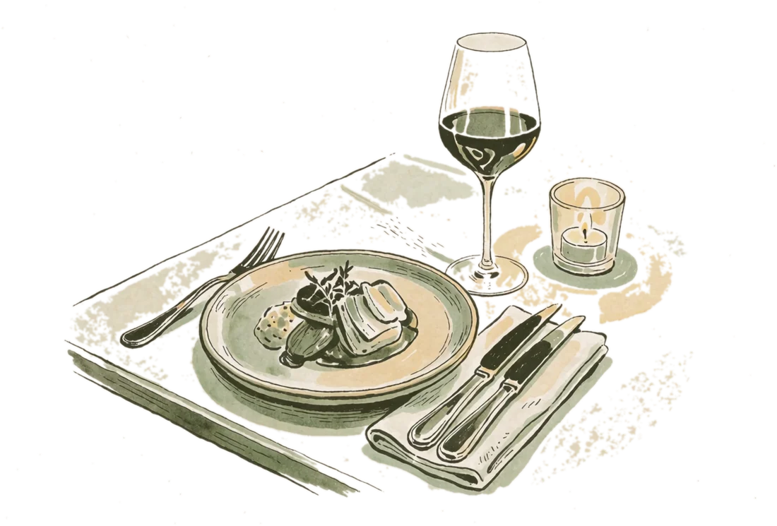 Handgetekende illustratie voor restaurants